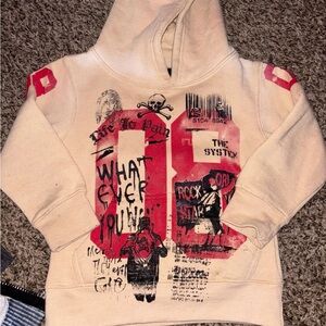 Kids Beige Graphic Hoodie